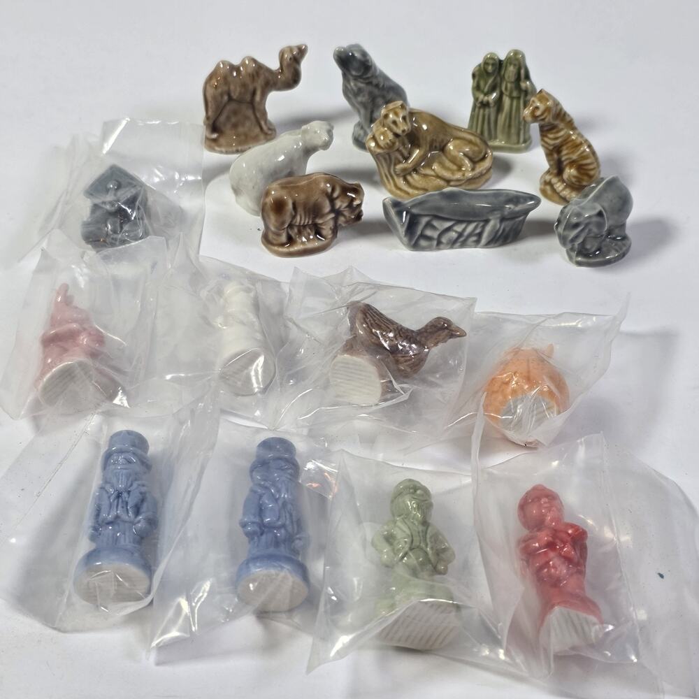 Vintage Wade England Whimsies Figurines Lot 20 Animals People Mini Ceramics
